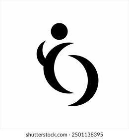 Human logo design with the concept of letters YG, YO, YQ. Can be used for health, sports, fitness logos.