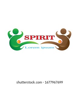 Human logo design concept, vector illustration