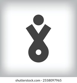 Human logo design with creative Ribbon. It has a linear design and flat style. vector flat style. suitable for company