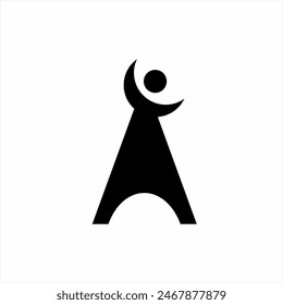 Human logo design with letter A concept.