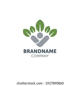 diseño de logotipo humano en naturaleza