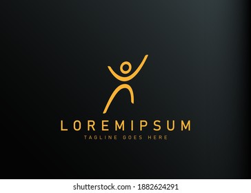 Diseño de logotipo humano. Ilustración vectorial de la interacción humana a través del diseño de iconos de red. Diseño de logotipo moderno con estilo de arte lineal.