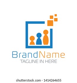 Human logo formed financial chart symbol in simple and modern shape