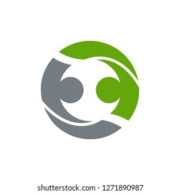 Human logo are interconnected, modern designs for education and health logo, vector logo templates for industry and business, community logo