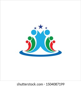 Human logo are interconnected, modern designs for education and health logo, vector logo templates for industry and business, community logo