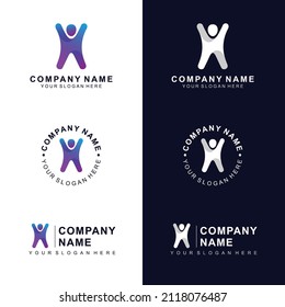 human logo with letter H concept