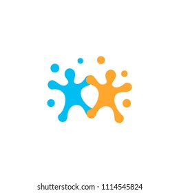 Human logo, mutual aid icon, people together abstract logotype. People support and hope symbol. Partnership vector design concept on white background.