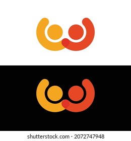 Human Logo Mutual Aid Icon People Together Vector
