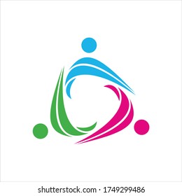 Menschen Logo Menschen zusammen abstrakte Logotypen. Die Menschen unterstützen und hoffen Symbol. Logo-Konzept für partnerschaftliches Vektordesign