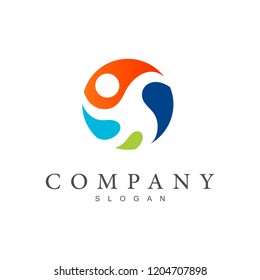 human logo , person logo in a circle