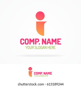 Human logo set modern color style for use business company, personal development, self-knowledge etc. I letter logo. Vector Illustration