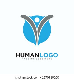 Human logo simple design concept