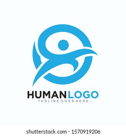 Human logo simple design concept