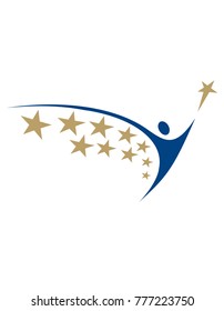 Human logo with star