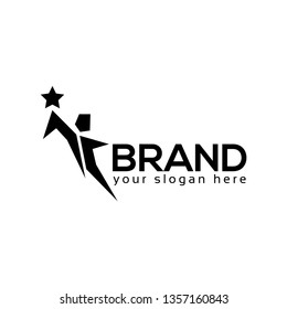 Human Logo stock logo template. Vector illustration on white background.	