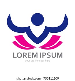 Human logo template. Healthy people logo. 