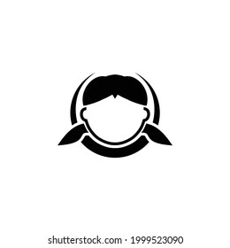 human logo wearing an elegant traditional Javanese Javanese culture hat