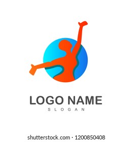 human logo, the logo of a woman dancing + ballet dancer icon + logo gymnastics