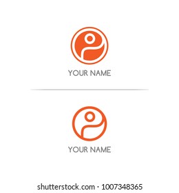 Human logo/icon for branding identity. Vector image.
