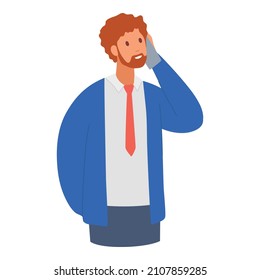 Human looking smartphone. People using mobile phone, person social media communication, smart man talk cellphone woman internet chat message telephone vector illustration. Human with mobile phone.