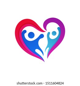 human love and care logo vector template