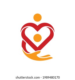Human Love Care Vector Logo Design