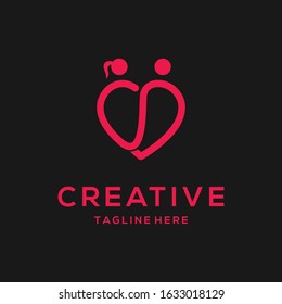 Human Love Couple Romantic Abstract Creative Business Logo