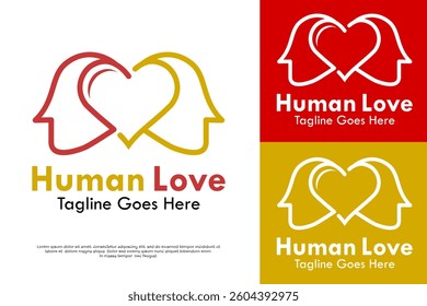 Human love design logo template illustration