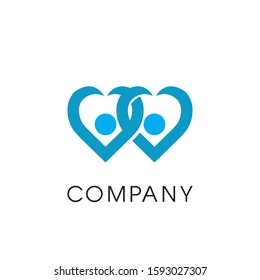 human love friend vector logo design