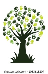 Human love hands in tree Illustration