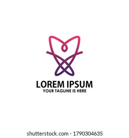 human and love logo concept design vector template, yoga logotype