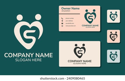 Logo-Design, Liebe, Pfeil und Menschen-Kombination-Logo soziale Gemeinschaft, Paar Logo