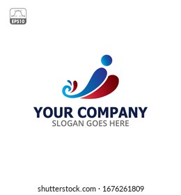 human love logo - vector design