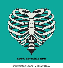 human love lungs skeleton anatomy, artwork illustration