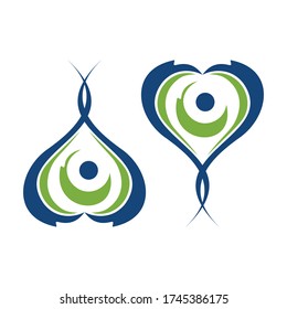 Human love, people affection logo symbol template. Logo for medical