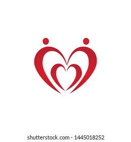 human love red icon logo design