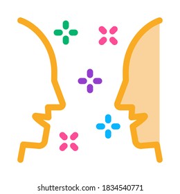 Mensch lieblich Aussehen Symbol Vektorgrafik. Outline Human Lovely Look Sign. Illustration des isolierten Stumpfsymboles