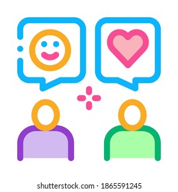 Human Lovely Talk Icon Vector. Outline Human Lovely Talk Sign. Isolated Contour Symbol Illustration
