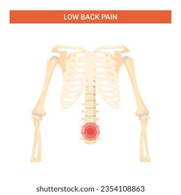 Infografía de vectores de dolor de espalda baja humana