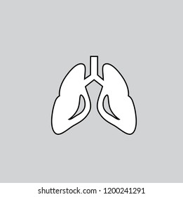 Human lung - black vector icon