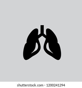 Human lung - black vector icon
