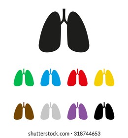 Human lung - black vector icon