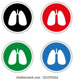 Human lung - black vector icon