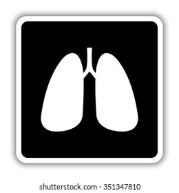 Human lung - black vector icon