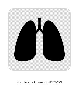 Human lung -  black vector icon