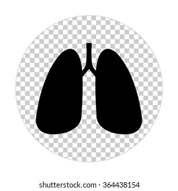 Human lung -  black vector icon