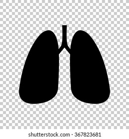 Human lung  - black vector icon