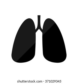Human lung -  black vector icon