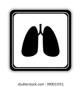 Human lung  - black vector icon