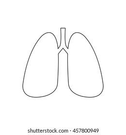Human lung  - black vector icon